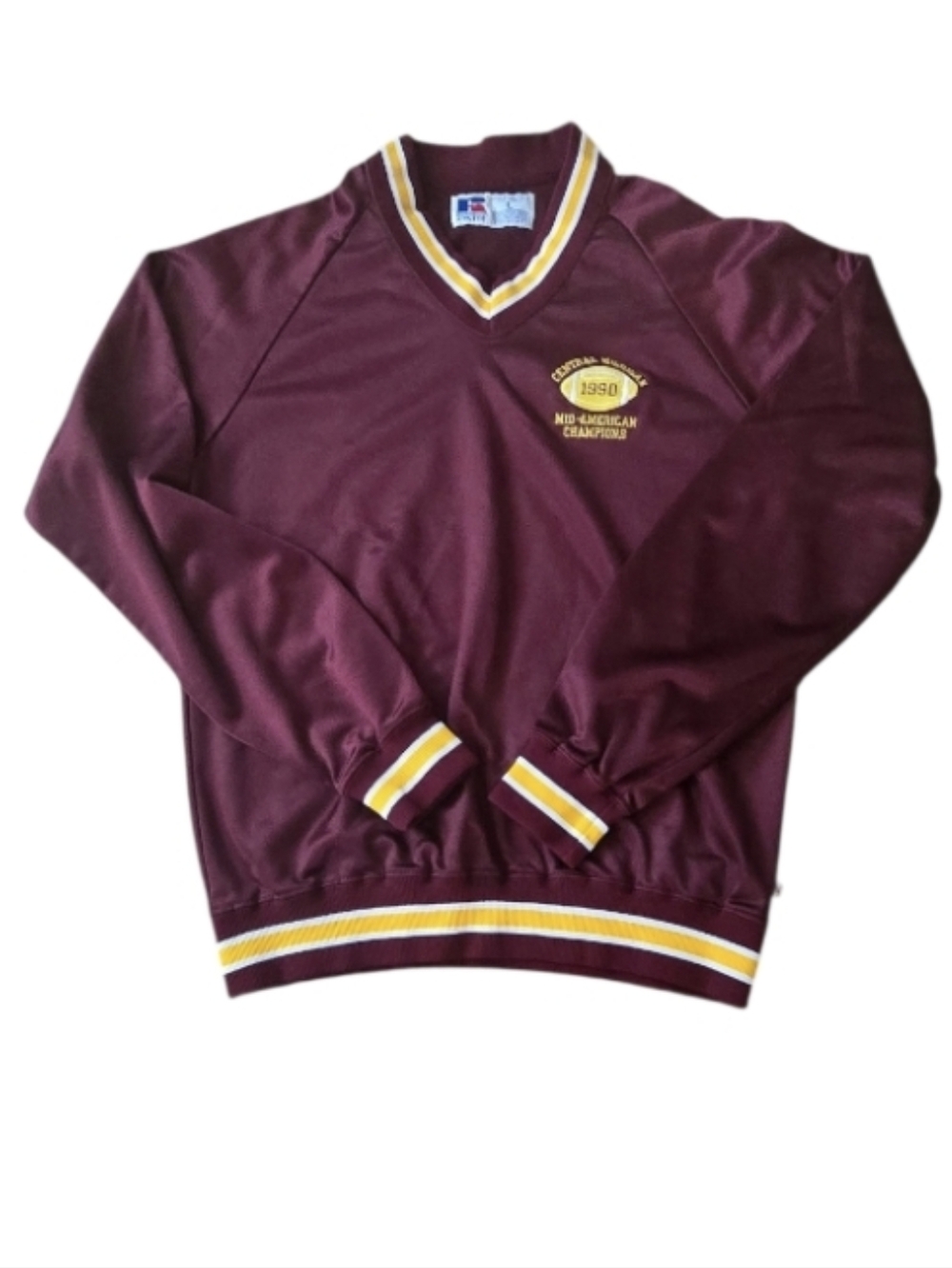 Russell Athletic Maroon Pullover with Yellow & White Trim